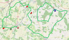 La carte du parcours de la troisième étape du Tour Poitou-Charentes en Nouvelle-Aquitaine 2022 sur Open Street Maps