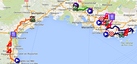 The map of the Tour Med 2014 The map of the Tour Med 2014