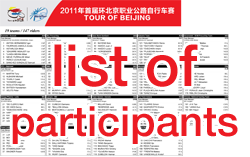 List of participating riders List of participating riders