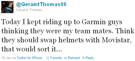 Tweet of the week - Geraint Thomas