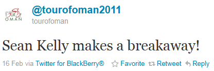 Tour of Oman - tweet of the week Tour of Oman - tweet of the week