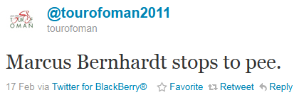 Tour of Oman - tweet of the week Tour of Oman - tweet of the week