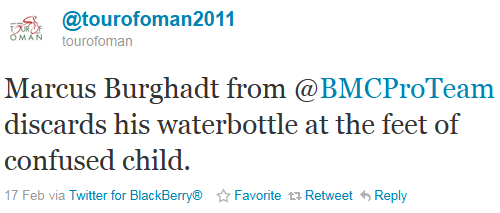 Tour of Oman - tweet of the week Tour of Oman - tweet of the week