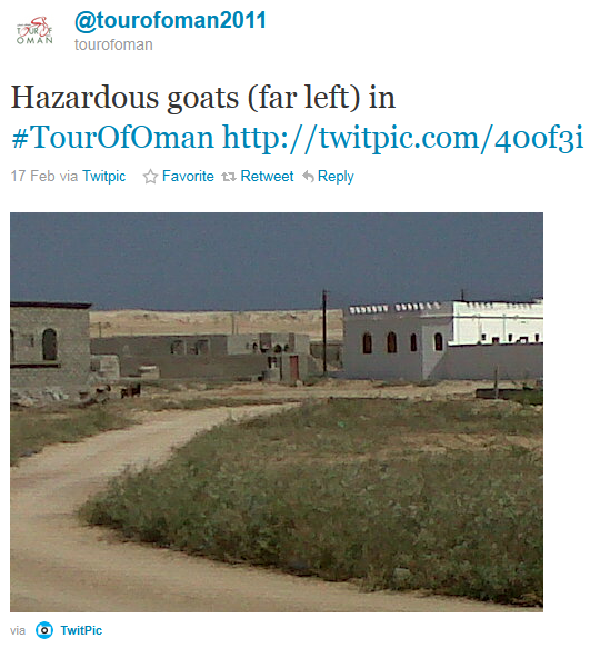 Tour of Oman - tweet of the week