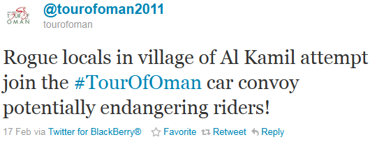 Tour of Oman - tweet of the week Tour of Oman - tweet of the week