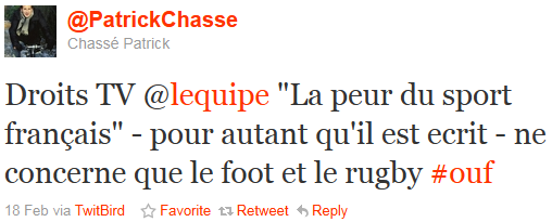 Patrick Chassé - tweet of the week Patrick Chassé - tweet of the week