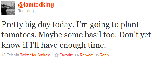 Ted King - tweet of the week Ted King - tweet of the week