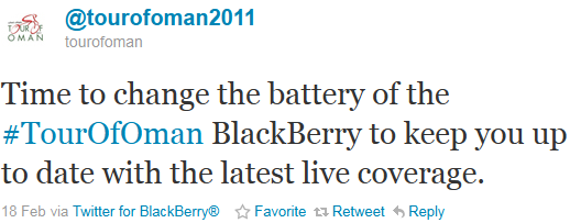 Tour of Oman - tweet of the week