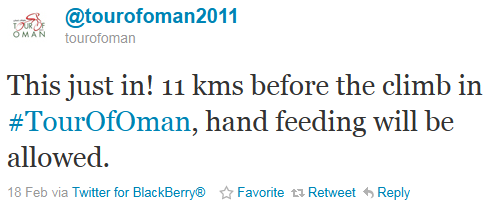 Tour of Oman - tweet of the week Tour of Oman - tweet of the week
