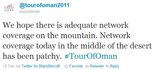 Tour of Oman - tweet of the week