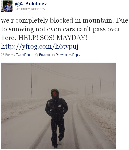 Alexander Kolobnev - tweet of the week Alexander Kolobnev - tweet of the week