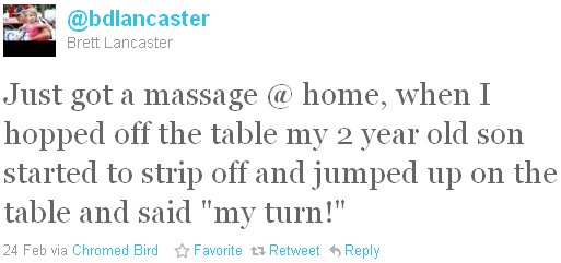 Brett Lancaster - tweet of the week