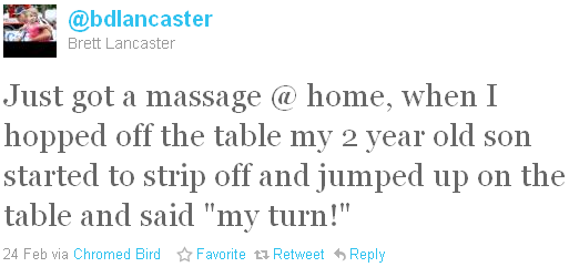 Brett Lancaster - tweet of the week Brett Lancaster - tweet of the week