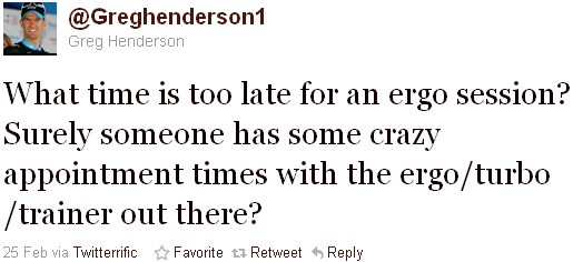 Greg Henderson - tweet of the week
