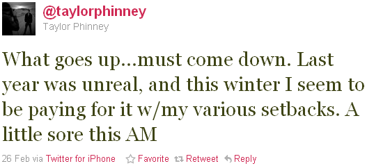 Taylor Phinney - tweet of the week Taylor Phinney - tweet of the week