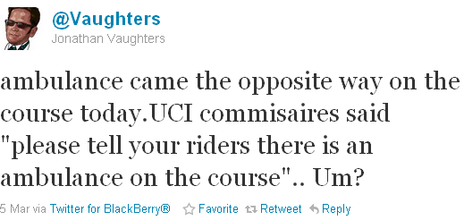 Jonathan Vaughters - tweet of the week Jonathan Vaughters - tweet of the week