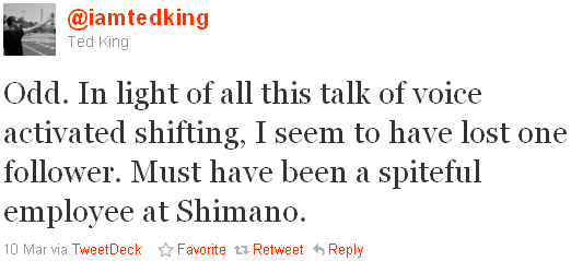 Ted King - tweet of the week Ted King - tweet of the week