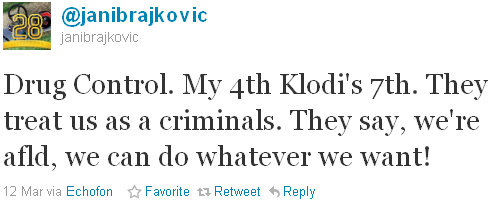 Jani Brajkovic - tweet of the week Jani Brajkovic - tweet of the week