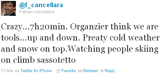 Fabian Cancellara - tweet of the week Fabian Cancellara - tweet of the week