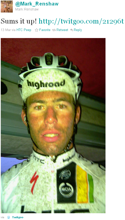 Mark Renshaw - tweet of the week Mark Renshaw - tweet of the week