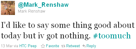 Mark Renshaw - tweet of the week Mark Renshaw - tweet of the week