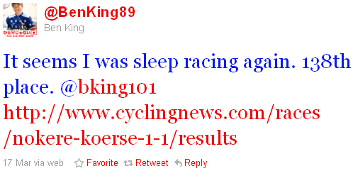 Ben King - tweet of the week Ben King - tweet of the week