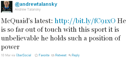 Andrew Talansky - tweet of the week Andrew Talansky - tweet of the week