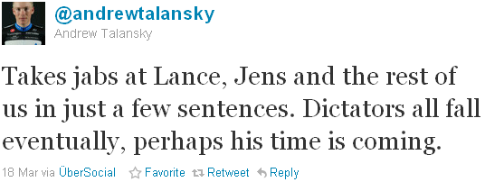 Andrew Talansky - tweet of the week Andrew Talansky - tweet of the week