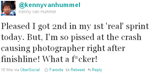 Kenny van Hummel - tweet of the week Kenny van Hummel - tweet of the week