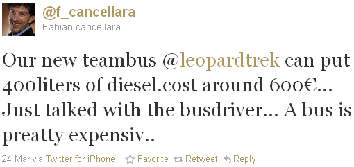 Fabian Cancellara - tweet of the week Fabian Cancellara - tweet of the week