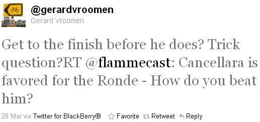 Gerard Vroomen - tweet of the week Gerard Vroomen - tweet of the week