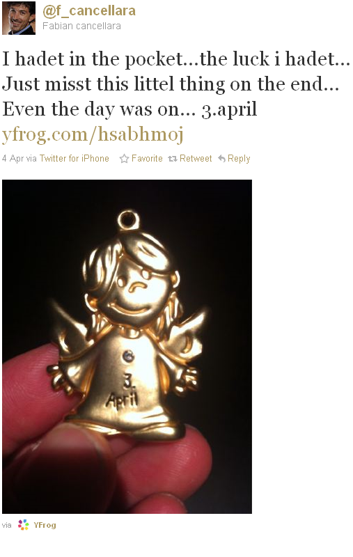 Fabian Cancellara - tweet of the week Fabian Cancellara - tweet of the week