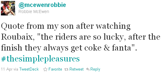 Robbie McEwen - tweet of the week