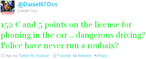 Daniel Oss - tweet of the week Daniel Oss - tweet of the week