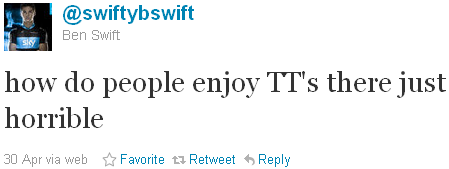 Ben Swift - tweet of the week Ben Swift - tweet of the week