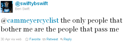 Ben Swift - tweet of the week Ben Swift - tweet of the week