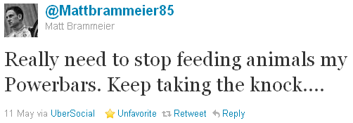 Matt Brammeier - tweet of the week Matt Brammeier - tweet of the week