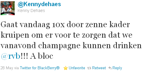 Kenny de Haes - tweet of the week