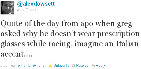 Alex Dowsett - tweet of the week