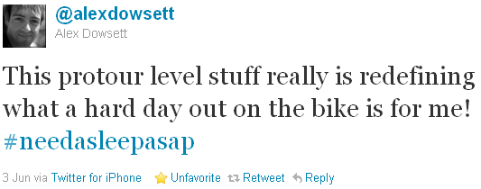 Alex Dowsett - tweet of the week