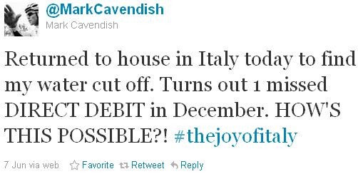 Mark Cavendish - tweet of the week Mark Cavendish - tweet of the week
