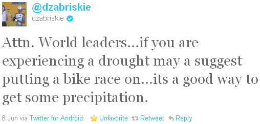 David Zabriskie - tweet of the week