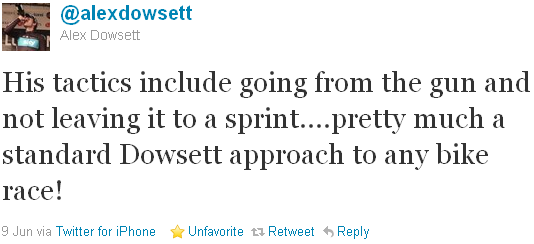 Alex Dowsett - tweet of the week Alex Dowsett - tweet of the week