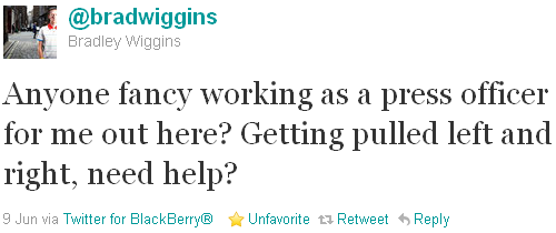 Bradley Wiggins - tweet of the week Bradley Wiggins - tweet of the week