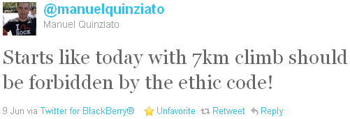 Manuel Quinziato - tweet of the week Manuel Quinziato - tweet of the week