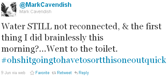Mark Cavendish - tweet of the week Mark Cavendish - tweet of the week