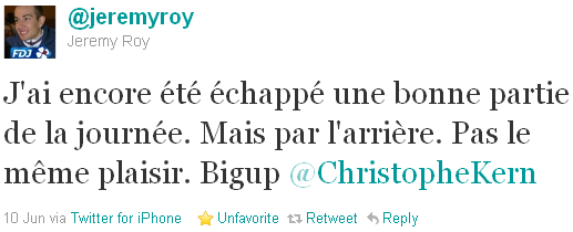 Jérémy Roy - tweet of the week
