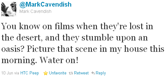 Mark Cavendish - tweet of the week Mark Cavendish - tweet of the week
