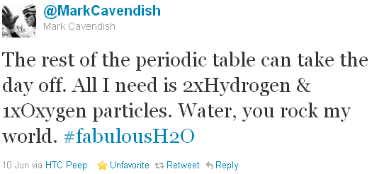 Mark Cavendish - tweet of the week Mark Cavendish - tweet of the week