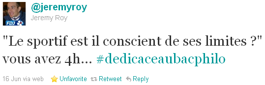 Jérémy Roy - tweet of the week Jérémy Roy - tweet of the week